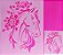 SRA-1384 - STENCIL PARA TAPETES E TOALHAS  - CAVALO COM ROSAS - Imagem 1