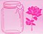 SRA-1495 - POTE DE VIDRO  COM ROSA - Imagem 1