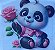 ADR-033- URSINHO PANDA COM ROSA -ADESIVO DTF - Imagem 1