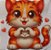 ADR-068 - GATINHO COM CORAÇÕES - ADESIVO DTF - Imagem 1