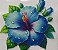 ADR-075 - HIBISCO AZUL -ADESIVO DTF - Imagem 1