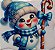 ADR-100 - BONECO DE NEVE AZUL - ADESIVOS DTF - Imagem 1