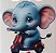 ADR-224 - ELEFANTE NA MOTO - ADESIVO INFANTIL - Imagem 1