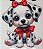 ADR-228 - CACHORRINHO DALMATA LAÇO VERMELHO - ADESIVO DTF TÊXTIL INFANTIL - Imagem 1