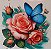 ADR -290 - ROSA COM BORBOLETA - Imagem 1