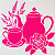 SRA-1841 - BULE COM LAVANDA - COLEÇÃO CASA CHA E FLORES - Imagem 1