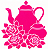 SRA-1842 - BULE AÇUCAREIRO E ROSA - COLEÇÃO CASA CHA E FLORES - Imagem 1