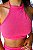 Top Frente Única Lurex Rosa Pink - Imagem 1