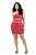Mini Vestido Recorte sem Alça Textura Rosa Pink - Imagem 1
