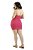 Mini Vestido Recorte sem Alça Textura Rosa Pink - Imagem 2
