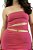 Mini Vestido Recorte sem Alça Textura Rosa Pink - Imagem 3
