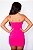 Mini Vestido Recorte sem Alça Textura Rosa Pink - Imagem 4