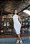 Vestido Midi Textura Off White - Imagem 1