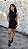 Vestido Gola Alta Textura Preto - Imagem 1