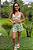 Short Saia Floral Verde - Imagem 1