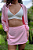 Short Saia Envelope Risca Rosa - Imagem 1