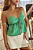 Blusa Decote Babado Crepe Textura Verde Água - Imagem 1