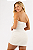 Mini Vestido Recorte sem Alça Textura Off White - Imagem 4