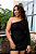 Vestido Cereja Manga Longa Lurex Preto - Imagem 1