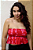 Top Lastex Babado Tie-Dye Rosa - Imagem 1