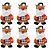 Kit 6 Boneco Papai Noel Pendente Tecido Guizo Enfeite Natalino - Master Christmas - Imagem 1