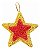Kit 4 Estrelas Brilhante Pendente Colorida 9,5cm Para Árvore Natal - Imagem 1