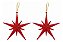 Kit 6 Estrelas Pendente Glitter Vermelha Para Árvore Natal - Imagem 5