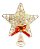 Estrela Ponteira Dourada De Metal Para Árvore De Natal 18 Cm - Imagem 3