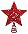 Estrela Vazada Ponteira Glitter Vermelha 20cm Para Árvore Natal - Imagem 2