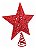 Estrela Vazada Ponteira Glitter Vermelha 20cm Para Árvore Natal - Imagem 3