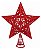 Estrela Vazada Ponteira Glitter Vermelha 20cm Para Árvore Natal - Imagem 1
