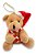 Urso Pelúcia Natalino Marrom Enfeite Pendente Para Árvore Natal 15 Cm - Imagem 2