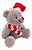 Urso Pelúcia Natalino Cinza Enfeite Pendente Para Árvore Natal 15 Cm - Imagem 2