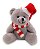 Urso Pelúcia Natalino Cinza Enfeite Pendente Para Árvore Natal 15 Cm - Imagem 1