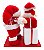 Papai Noel Boneco De Neve Enfeite Natalino Pano E Madeira - Imagem 4