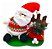 Boneco Papai Noel De Pano Sentado Enfeite De Natal Madeira - Imagem 2