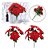 Kit Com 6 Buquê Flor De Natal Vermelha Aveludada Bico De Papagaio - Imagem 5