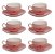 Jogo De Xícaras Para Chá Café Grande 160 Ml 12 Peças Fina Porcelana Hauskraft  Cor Rosa - Imagem 1