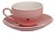 Jogo De Xícaras Para Chá Café Grande 160 Ml 12 Peças Fina Porcelana Hauskraft  Cor Rosa - Imagem 3