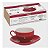 Jogo De Xícaras Para Chá Café Grande 160 Ml 12 Peças Fina Porcelana Hauskraft  Cor Vermelho - Imagem 2