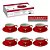 Jogo De Xícaras Para Chá Café Grande 160 Ml 12 Peças Fina Porcelana Hauskraft  Cor Vermelho - Imagem 1