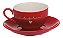 Jogo De Xícaras Para Chá Café Grande 160 Ml 12 Peças Fina Porcelana Hauskraft  Cor Vermelho - Imagem 3