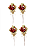 Kit 4 Pick Natalino Flor Natal Azevinho Vermelho Juta 26cm - Imagem 1