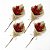 Kit 4 Pick Natalino Flor Natal Azevinho Vermelho Juta 26cm - Imagem 1
