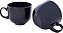 Kit com 2 Canecas Jumbo 440ml Vidro na Cor Preta Mimo Style - Imagem 1