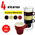 Jogo Com 4 Xícaras De Café 210 ml Coloridas Com Suporte - Imagem 2