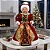 Mamãe Noel Com Laço Vestido Veludo Modelo Luxo 30cm Paetê Vermelho Não Aplicado - Imagem 3