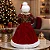 Mamãe Noel Com Laço Vestido Veludo Modelo Luxo 30cm Paetê Vermelho Não Aplicado - Imagem 4