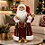 Papai Noel Com Saco Ursinho Paetê Guizo Modelo Luxo 45cm - Imagem 1