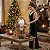 Papai Noel Com Cajado Dourado Marrom Guizo 45 Cm Luxo Natal - Imagem 3